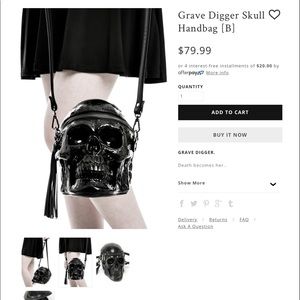 Killstar Grave Digger Skull Handbag